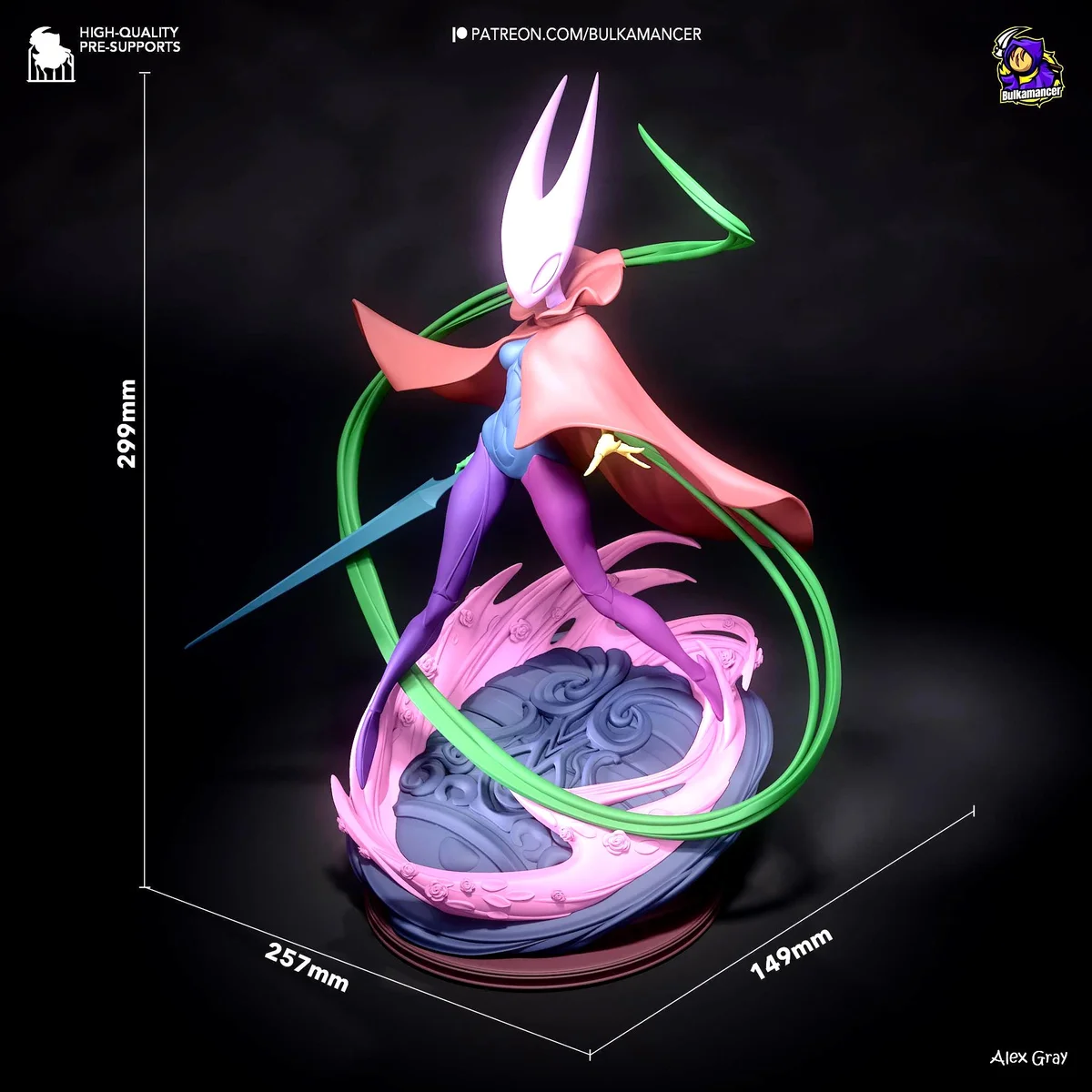 Hornet Adult Hornyt Pharloom Princess - Hollow Knight Silksong Unpainted Resin Figurine Kit - 1/8 Scale 299mm 11.8in - 3D Printed Statue — 2/10