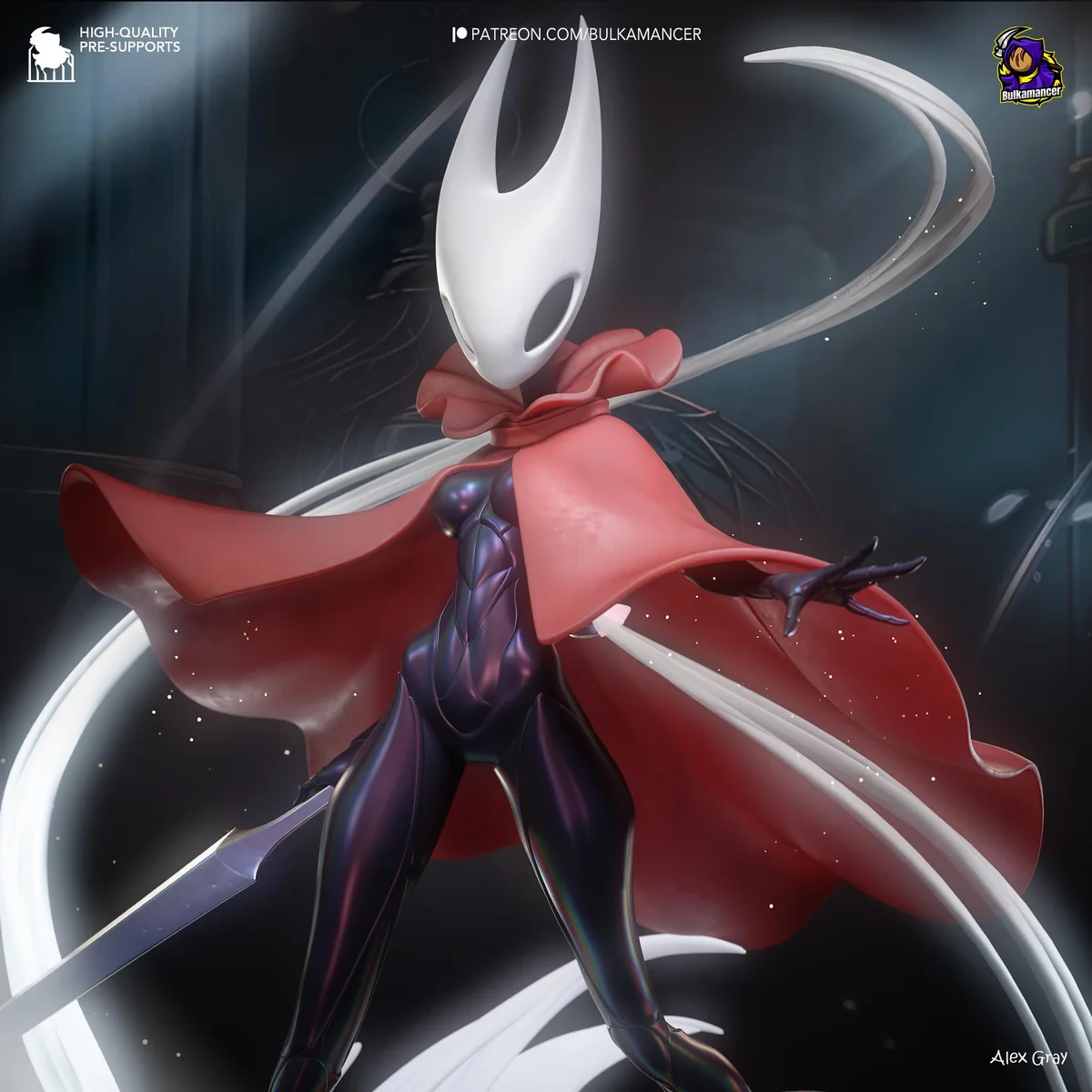 Hornet Adult Hornyt Pharloom Princess - Hollow Knight Silksong Unpainted Resin Figurine Kit - 1/8 Scale 299mm 11.8in - 3D Printed Statue — 4/10