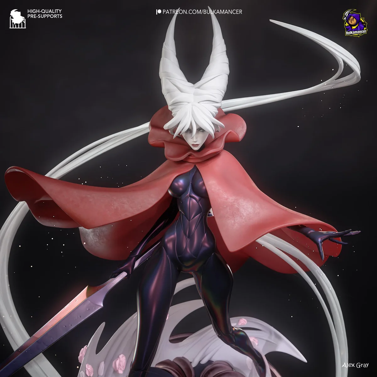 Hornet Adult Hornyt Pharloom Princess - Hollow Knight Silksong Unpainted Resin Figurine Kit - 1/8 Scale 299mm 11.8in - 3D Printed Statue — 7/10