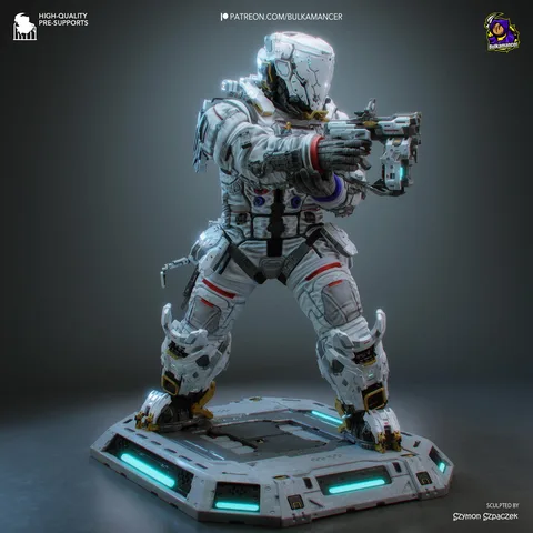 Hugh Space Soldier - Pragmata Unpainted Resin Figurine Kit - 1/8 Scale 258mm 10.2in - 3D Printed Statue Fan Art