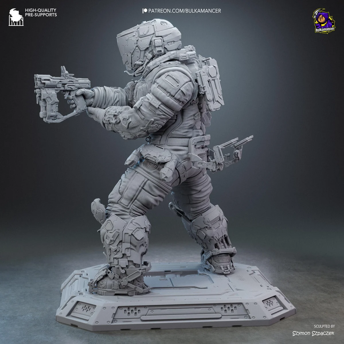 Hugh Space Soldier - Pragmata Unpainted Resin Figurine Kit - 1/8 Scale 258mm 10.2in - 3D Printed Statue Fan Art — 8/10