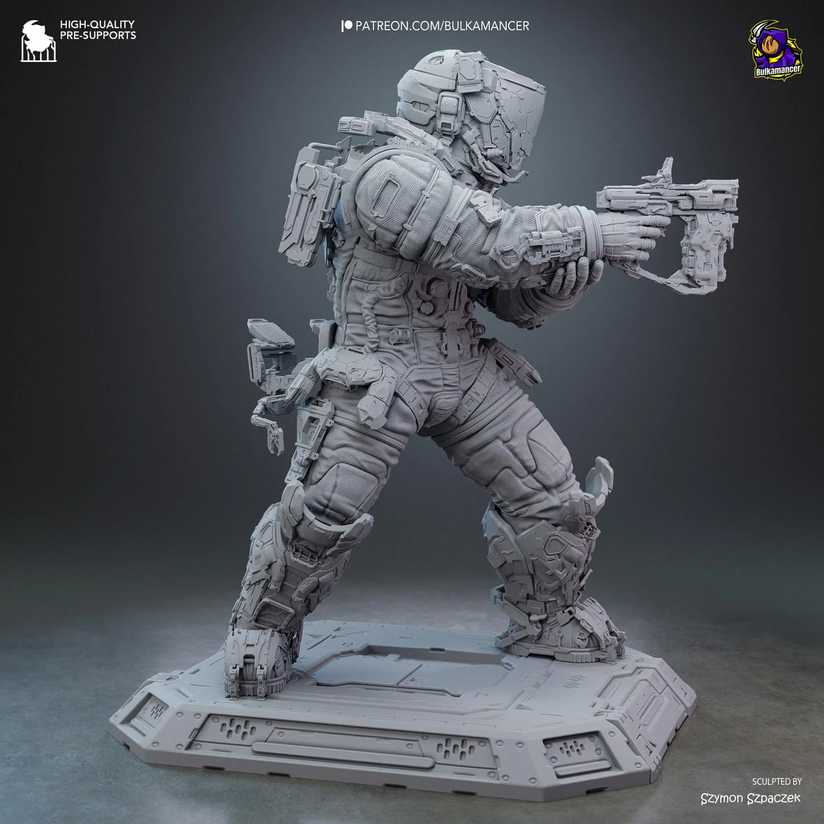 Hugh Space Soldier - Pragmata Unpainted Resin Figurine Kit - 1/8 Scale 258mm 10.2in - 3D Printed Statue Fan Art — 9/10
