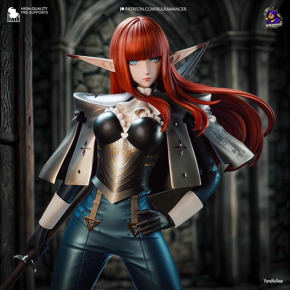 Hulkenberg JRPG Knight - Metaphor ReFantazio Atlus Unpainted Resin Figurine Kit - 1/8 Scale 235mm 9.3in - 3D Printed Statue Fan Art — 4/10