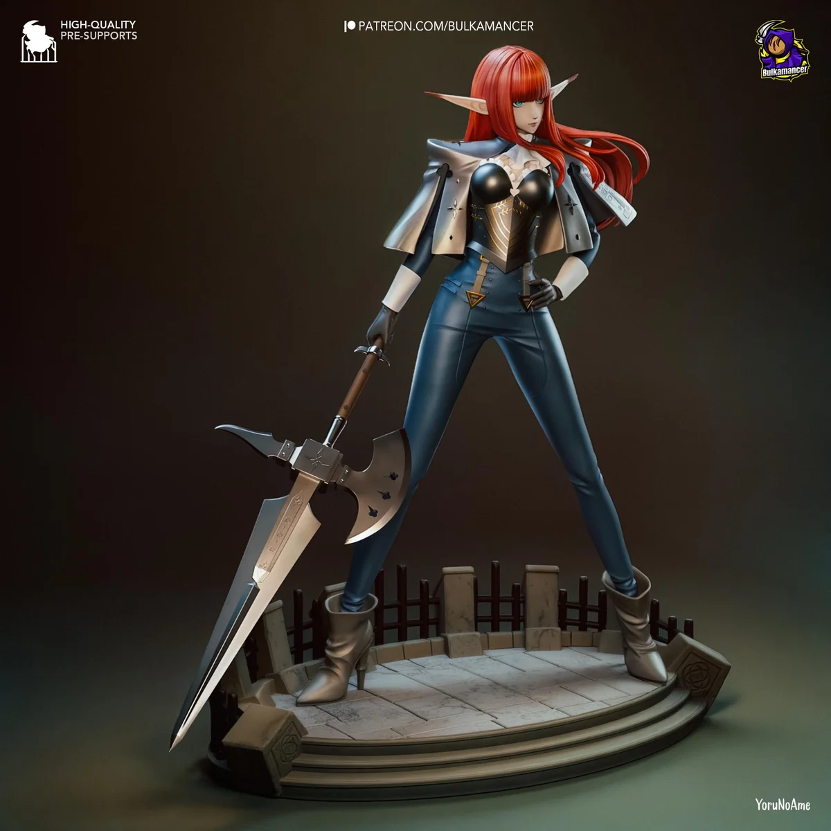 Hulkenberg JRPG Knight - Metaphor ReFantazio Atlus Unpainted Resin Figurine Kit - 1/8 Scale 235mm 9.3in - 3D Printed Statue Fan Art — 1/10