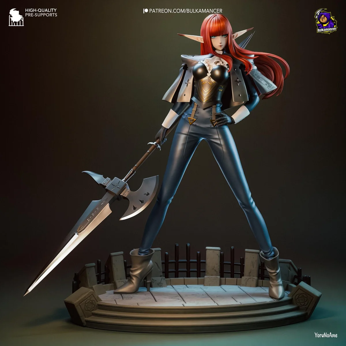 Hulkenberg JRPG Knight - Metaphor ReFantazio Atlus Unpainted Resin Figurine Kit - 1/8 Scale 235mm 9.3in - 3D Printed Statue Fan Art — 5/10