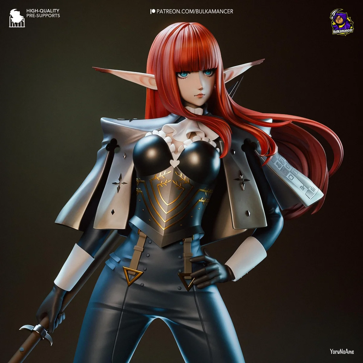 Hulkenberg JRPG Knight - Metaphor ReFantazio Atlus Unpainted Resin Figurine Kit - 1/8 Scale 235mm 9.3in - 3D Printed Statue Fan Art — 7/10