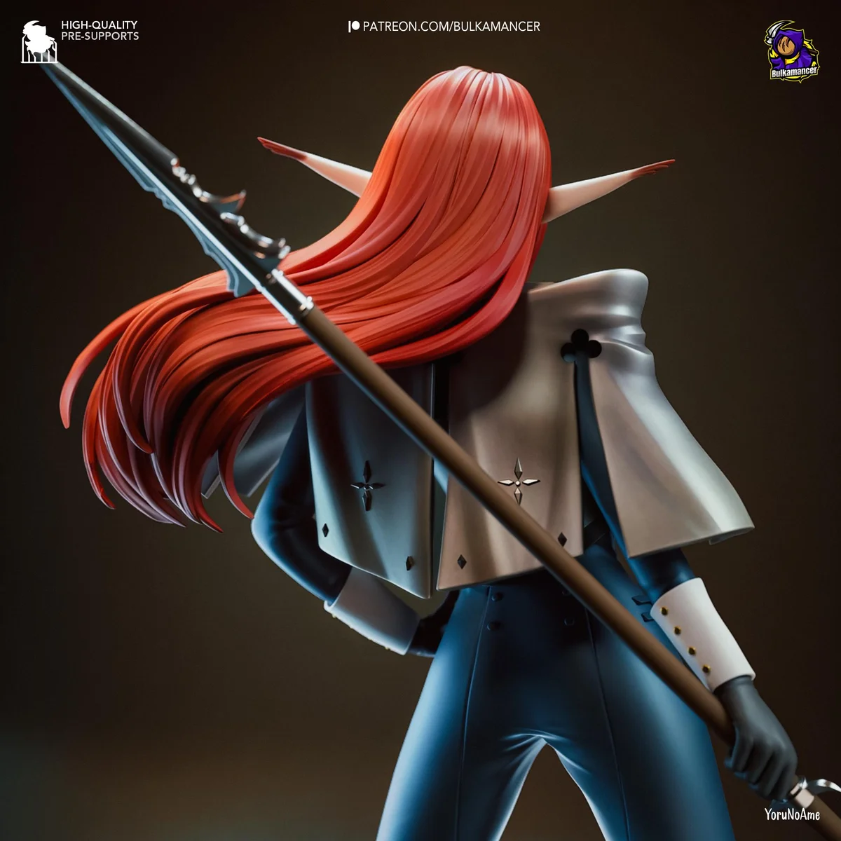 Hulkenberg JRPG Knight - Metaphor ReFantazio Atlus Unpainted Resin Figurine Kit - 1/8 Scale 235mm 9.3in - 3D Printed Statue Fan Art — 8/10