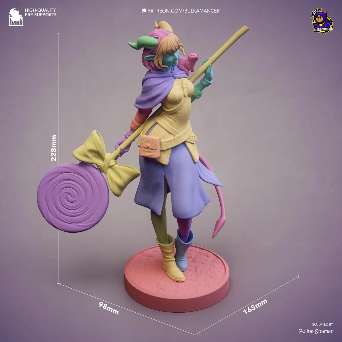Jester Lavorre Tiefling Cleric - Critical Role The Mighty Nein Unpainted Resin Figurine Kit - 1/8 Scale 228mm 9.0in - 3D Printed Statue — 2/10