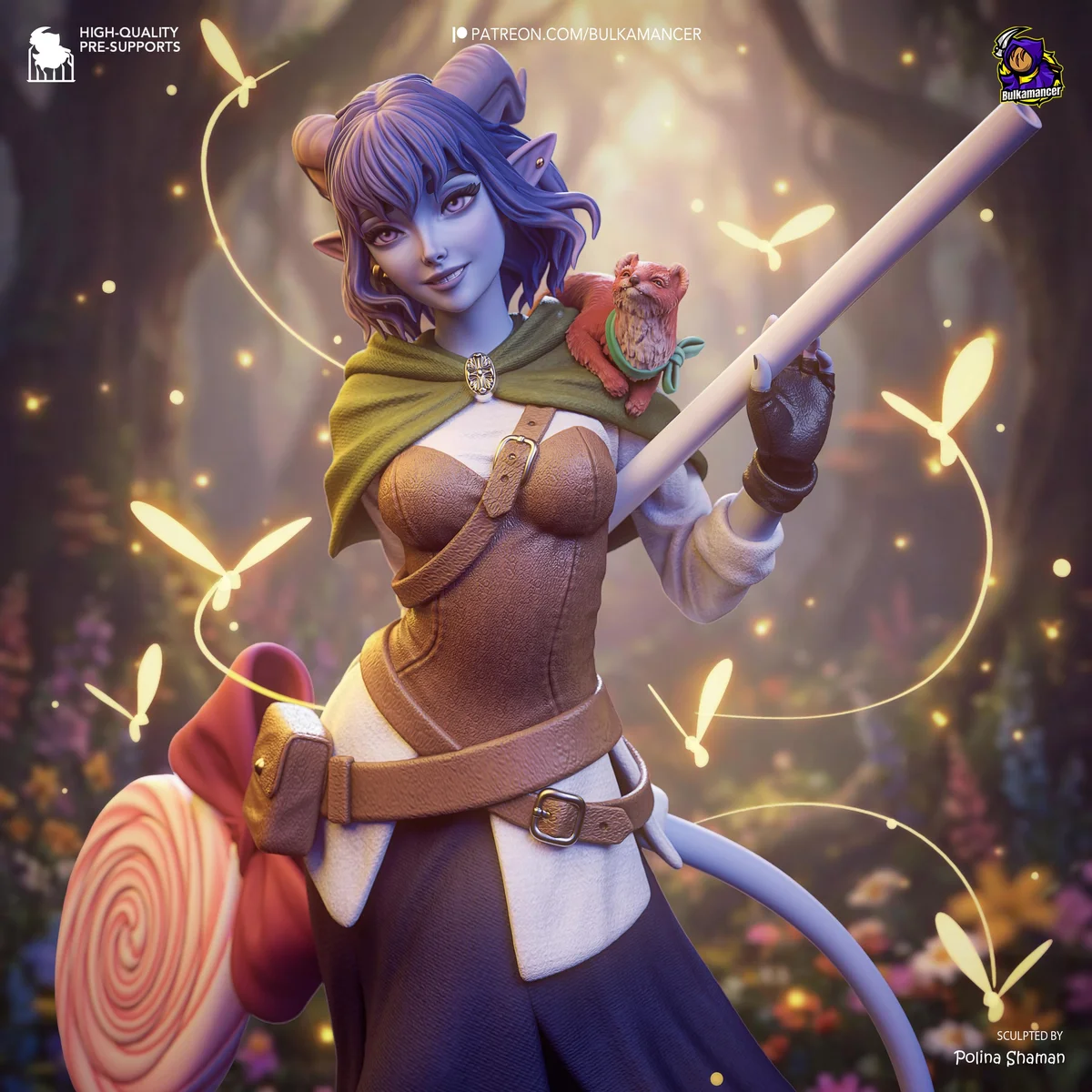 Jester Lavorre Tiefling Cleric - Critical Role The Mighty Nein Unpainted Resin Figurine Kit - 1/8 Scale 228mm 9.0in - 3D Printed Statue — 3/10