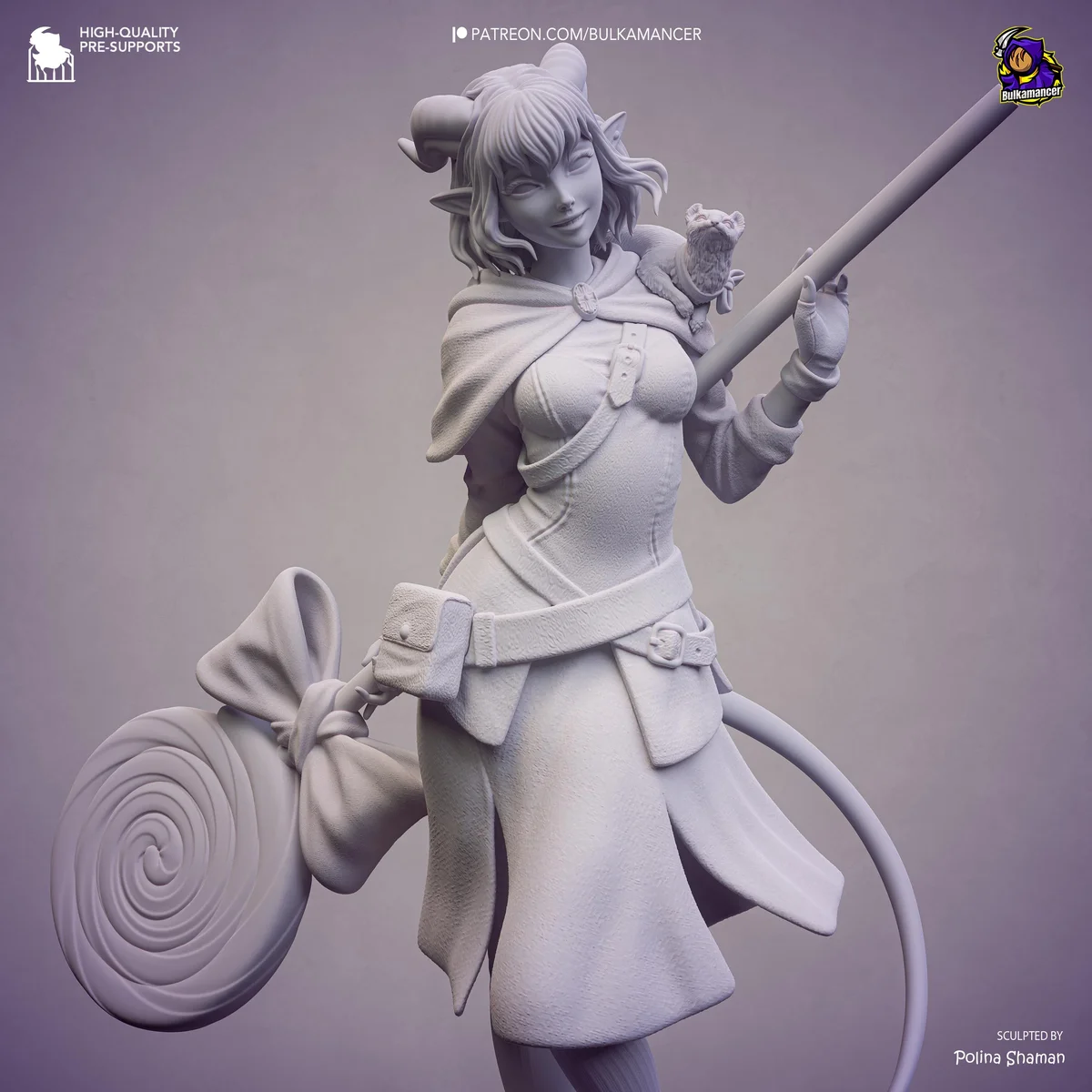 Jester Lavorre Tiefling Cleric - Critical Role The Mighty Nein Unpainted Resin Figurine Kit - 1/8 Scale 228mm 9.0in - 3D Printed Statue — 10/10