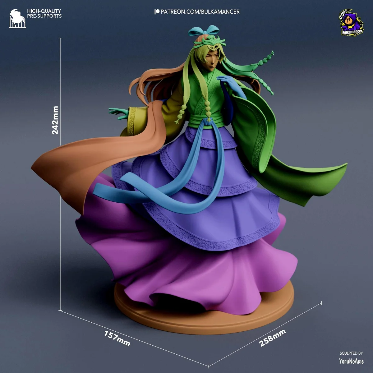 Jinshi Imperial Eunuch Anime - The Apothecary Diaries Unpainted Resin Figurine Kit - 1/8 Scale 258mm 10.2in - 3D Printed Statue Fan Art — 2/10