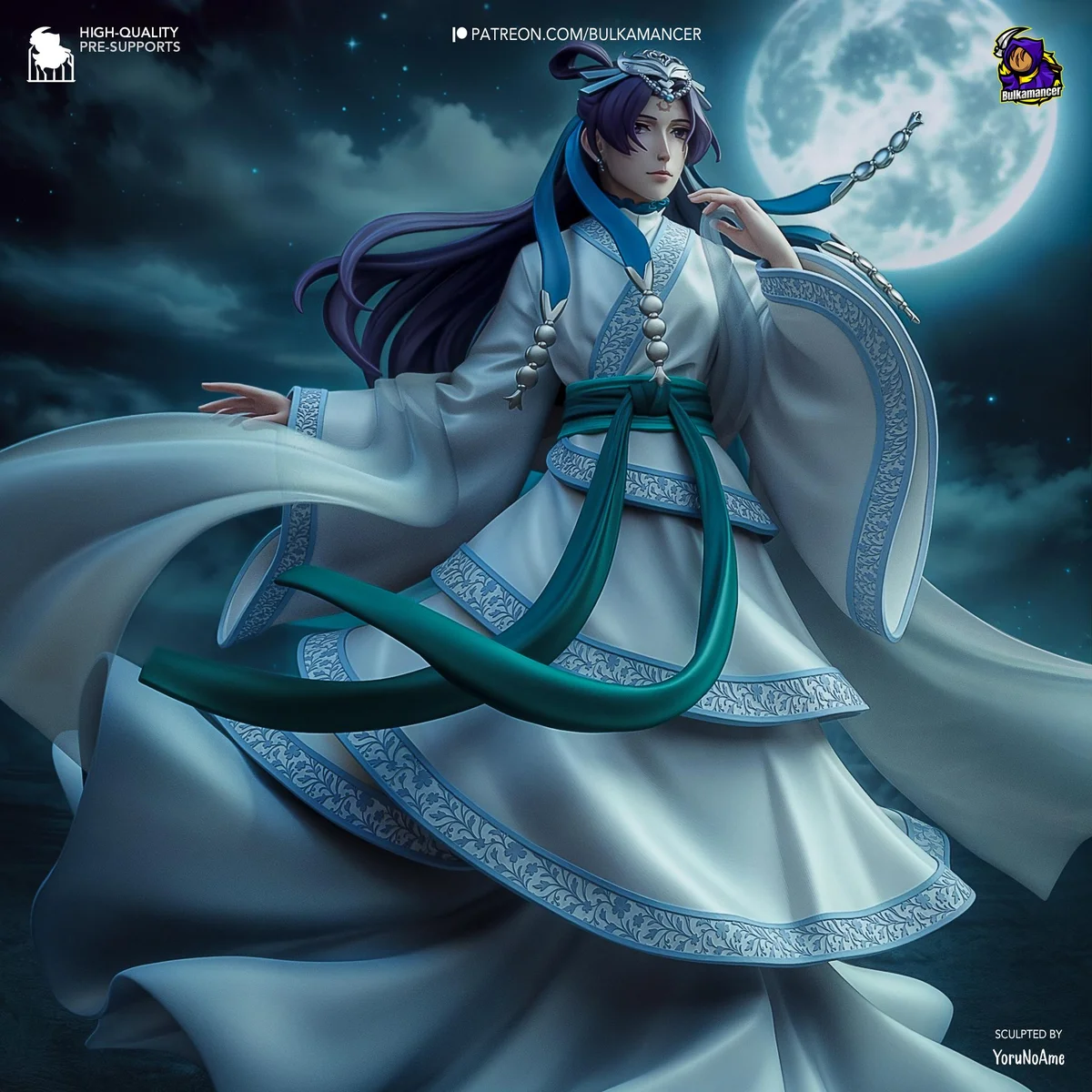 Jinshi Imperial Eunuch Anime - The Apothecary Diaries Unpainted Resin Figurine Kit - 1/8 Scale 258mm 10.2in - 3D Printed Statue Fan Art — 4/10