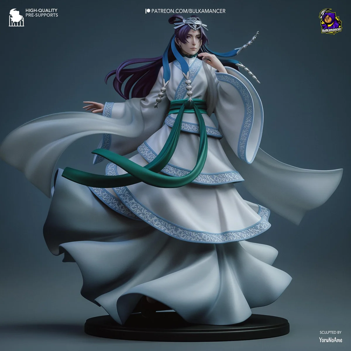 Jinshi Imperial Eunuch Anime - The Apothecary Diaries Unpainted Resin Figurine Kit - 1/8 Scale 258mm 10.2in - 3D Printed Statue Fan Art — 1/10