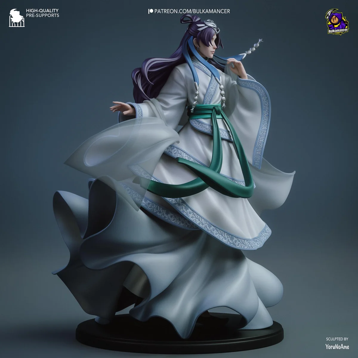 Jinshi Imperial Eunuch Anime - The Apothecary Diaries Unpainted Resin Figurine Kit - 1/8 Scale 258mm 10.2in - 3D Printed Statue Fan Art — 5/10