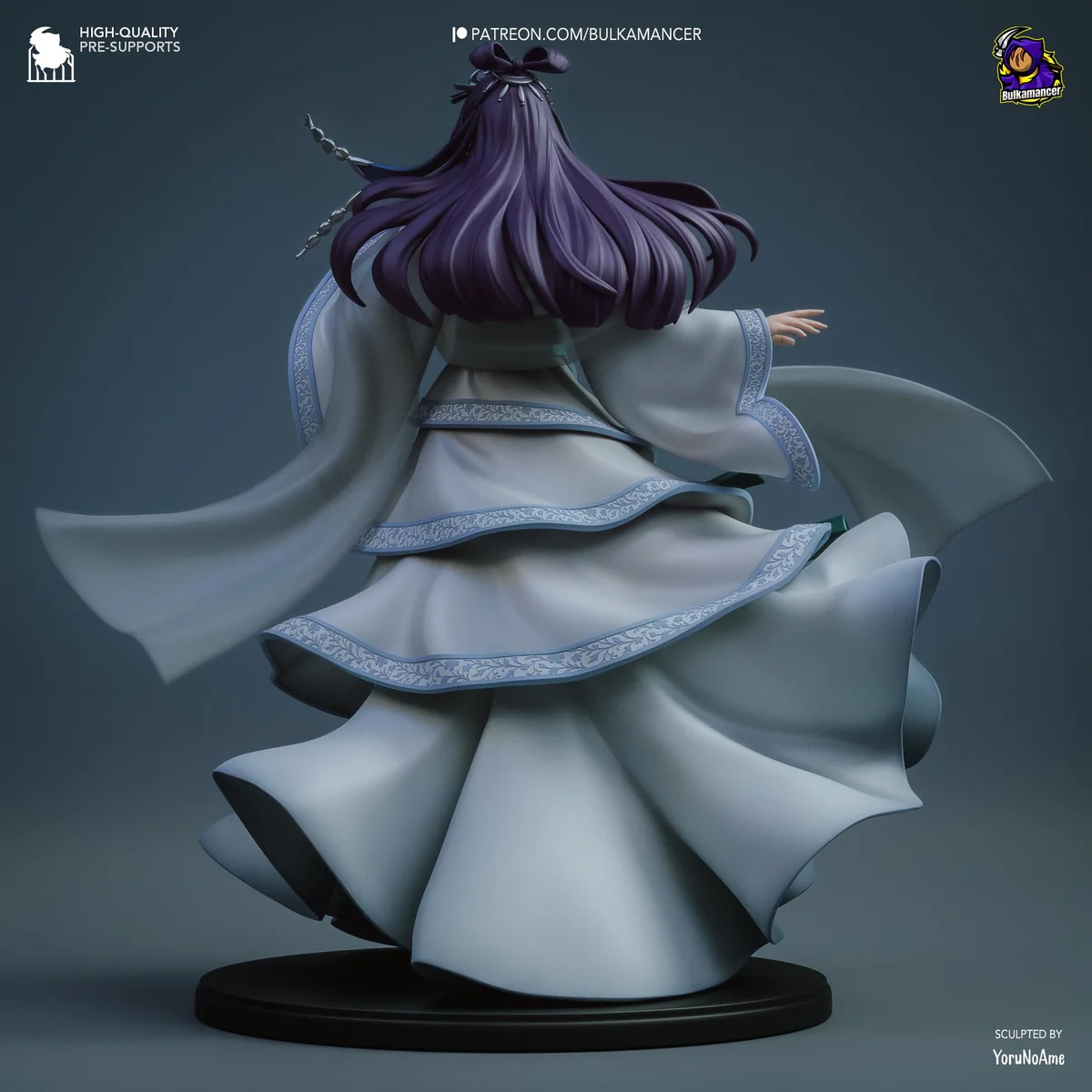 Jinshi Imperial Eunuch Anime - The Apothecary Diaries Unpainted Resin Figurine Kit - 1/8 Scale 258mm 10.2in - 3D Printed Statue Fan Art — 6/10