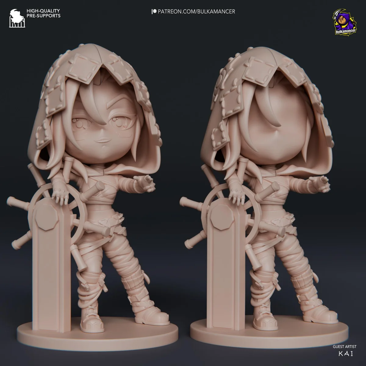 Jinx Chibi Zaun Anarchist Mini - Arcane League of Legends Unpainted Resin Chibi Figurine - 1/8 Scale 97mm 3.8in - 3D Printed Mini Statue — 4/9