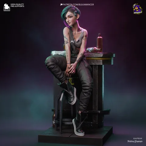 Judy Alvarez Braindancer Tech - Cyberpunk 2077 Unpainted Resin Figurine Kit - 1/8 Scale 211mm 8.3in - 3D Printed Statue Fan Art