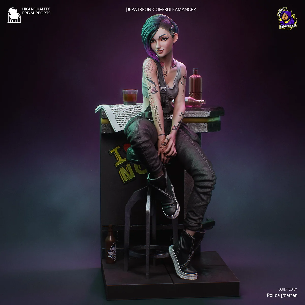 Judy Alvarez Braindancer Tech - Cyberpunk 2077 Unpainted Resin Figurine Kit - 1/8 Scale 211mm 8.3in - 3D Printed Statue Fan Art — 6/10
