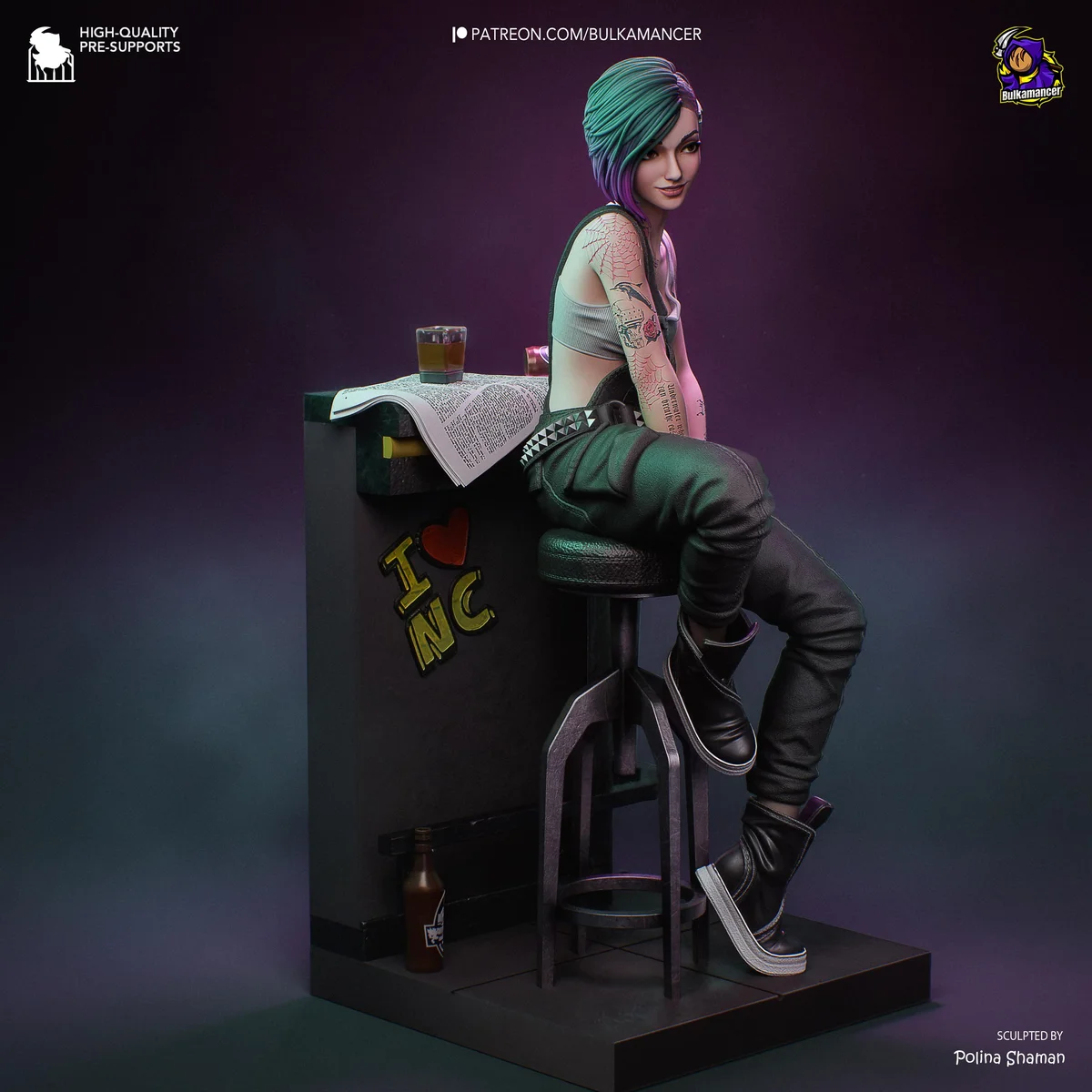 Judy Alvarez Braindancer Tech - Cyberpunk 2077 Unpainted Resin Figurine Kit - 1/8 Scale 211mm 8.3in - 3D Printed Statue Fan Art — 7/10