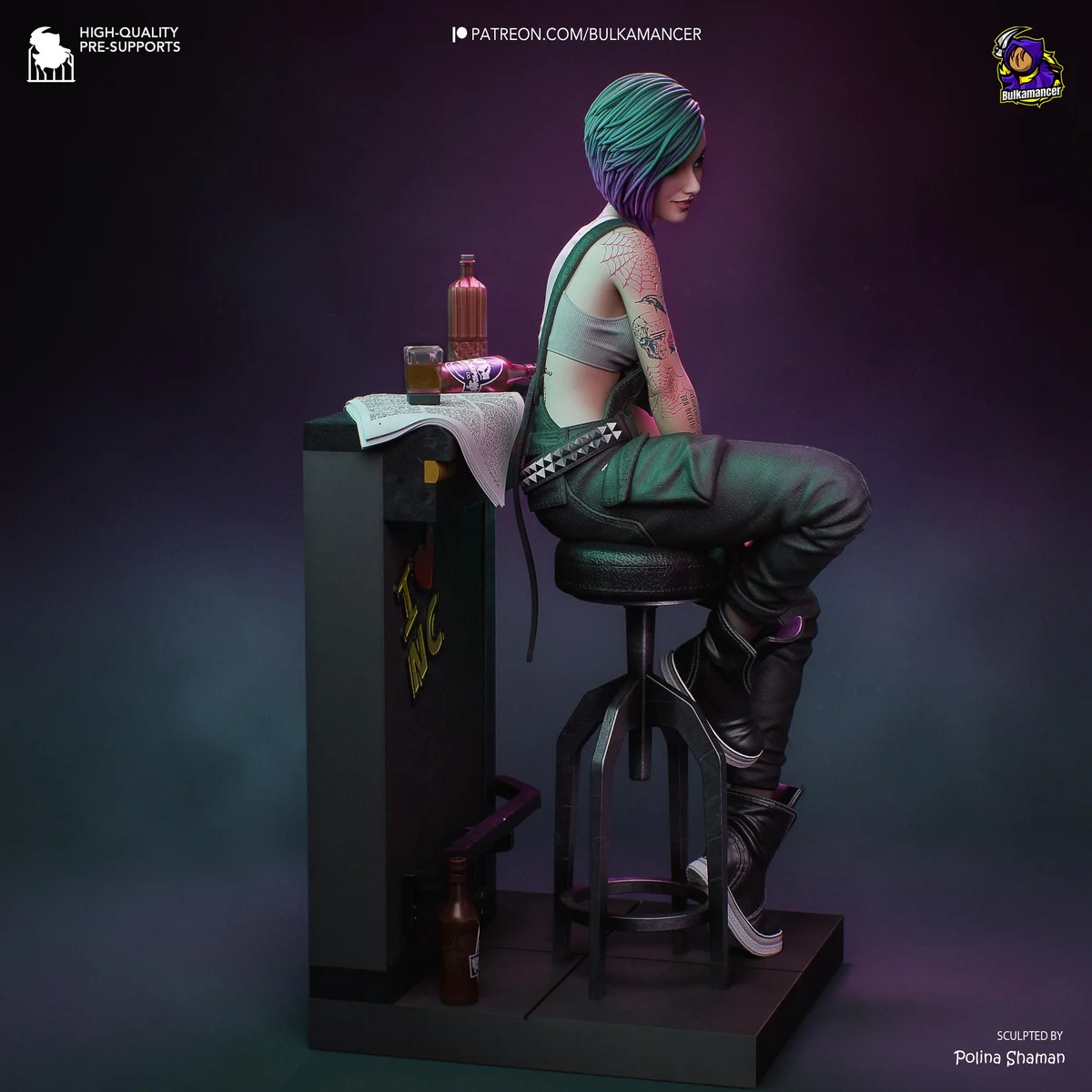 Judy Alvarez Braindancer Tech - Cyberpunk 2077 Unpainted Resin Figurine Kit - 1/8 Scale 211mm 8.3in - 3D Printed Statue Fan Art — 9/10