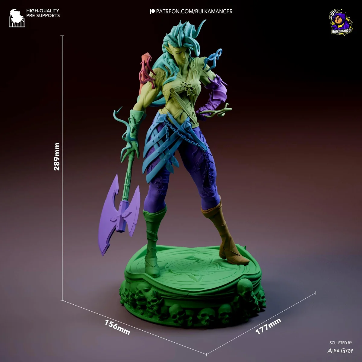 Karlach Tiefling Barbarian - Baldur's Gate 3 BG3 Unpainted Resin Figurine Kit - 1/8 Scale 289mm 11.4in - 3D Printed Statue Fan Art — 2/10