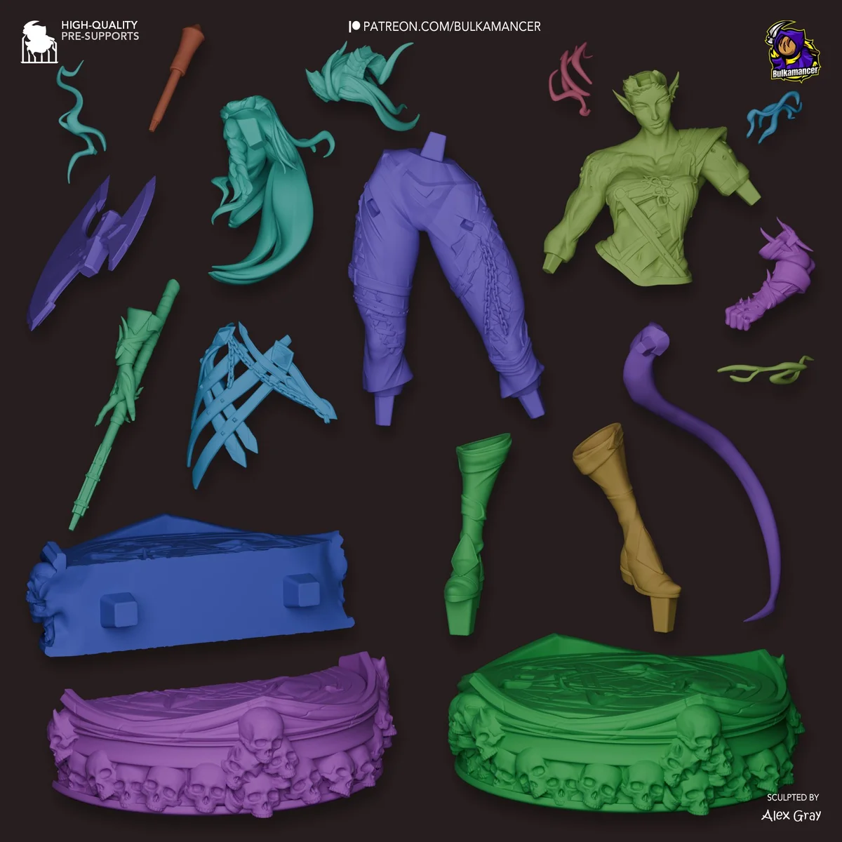 Karlach Tiefling Barbarian - Baldur's Gate 3 BG3 Unpainted Resin Figurine Kit - 1/8 Scale 289mm 11.4in - 3D Printed Statue Fan Art — 3/10