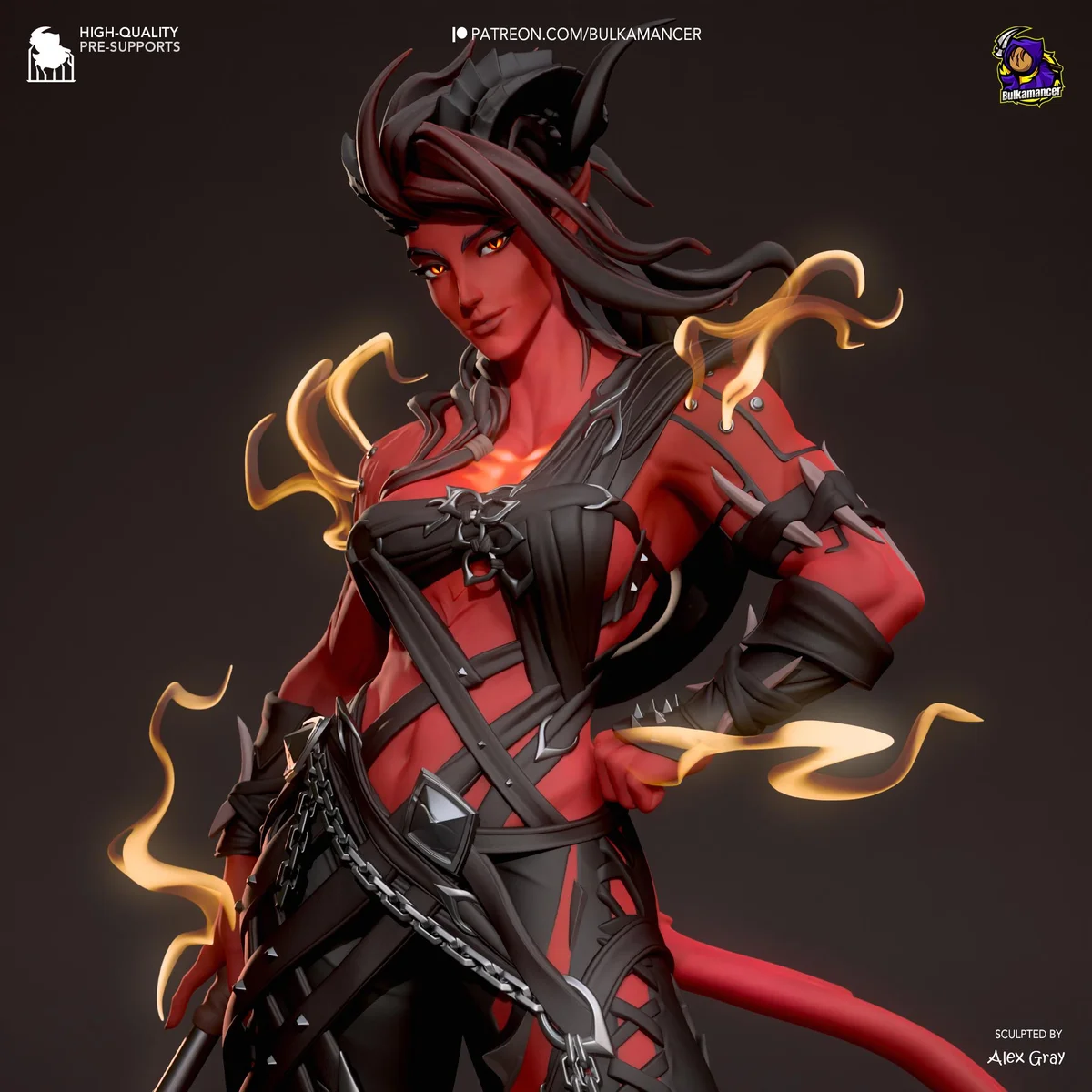 Karlach Tiefling Barbarian - Baldur's Gate 3 BG3 Unpainted Resin Figurine Kit - 1/8 Scale 289mm 11.4in - 3D Printed Statue Fan Art — 4/10