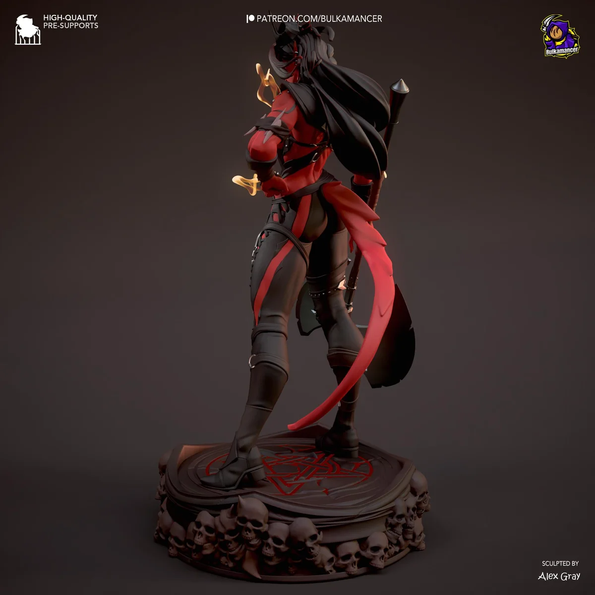 Karlach Tiefling Barbarian - Baldur's Gate 3 BG3 Unpainted Resin Figurine Kit - 1/8 Scale 289mm 11.4in - 3D Printed Statue Fan Art — 6/10