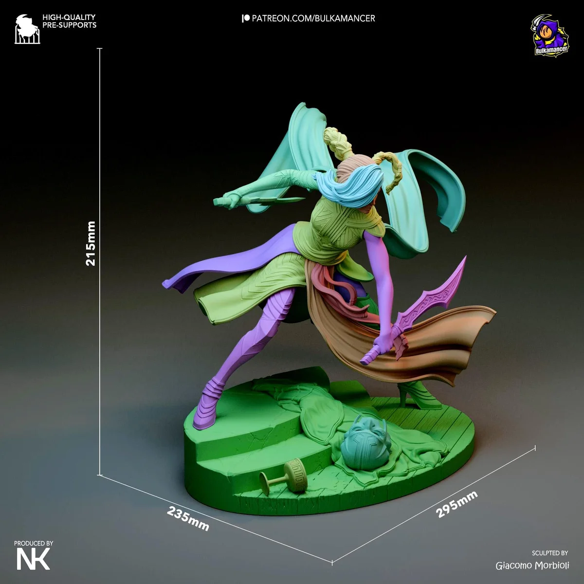 Katarina Sinister Blade Noxian Assassin - League of Legends Unpainted Resin Figurine Kit - 1/8 Scale 215mm 8.5in - 3D Printed Statue Fan Art — 2/10