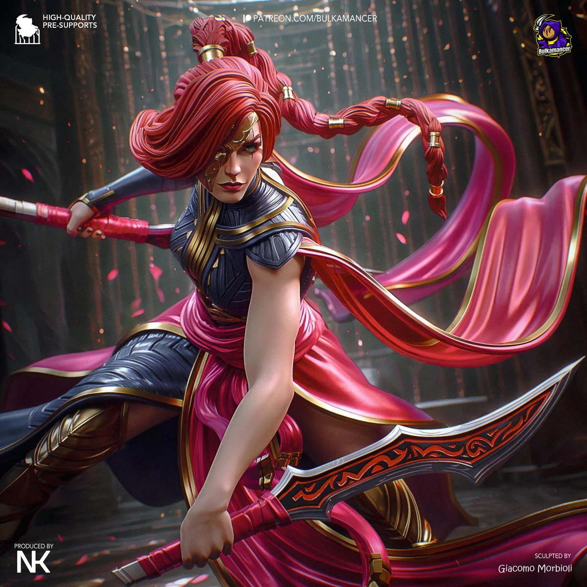 Katarina Sinister Blade Noxian Assassin - League of Legends Unpainted Resin Figurine Kit - 1/8 Scale 215mm 8.5in - 3D Printed Statue Fan Art — 4/10