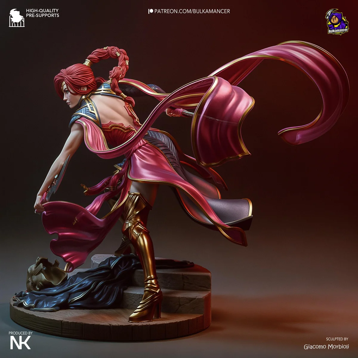 Katarina Sinister Blade Noxian Assassin - League of Legends Unpainted Resin Figurine Kit - 1/8 Scale 215mm 8.5in - 3D Printed Statue Fan Art — 7/10
