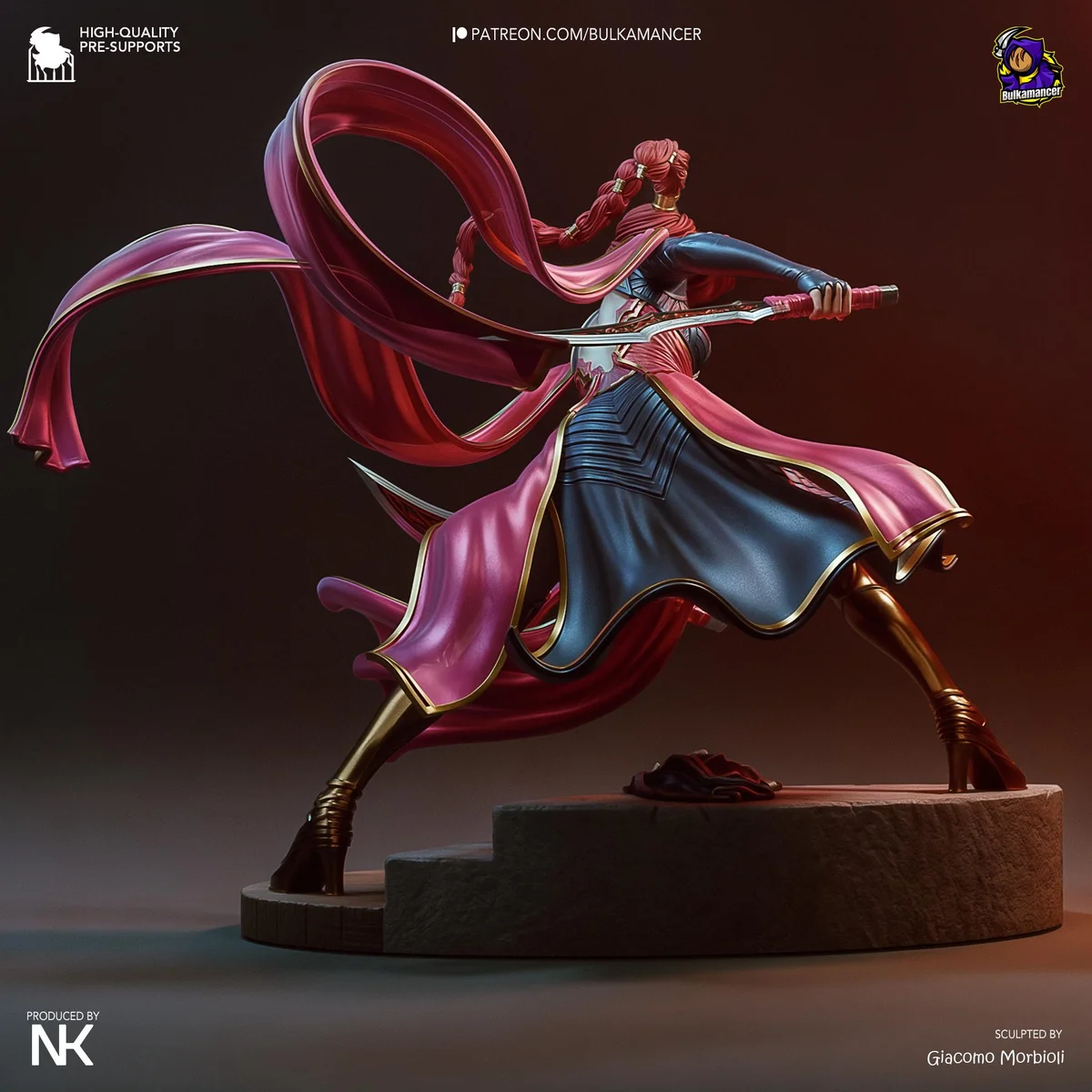 Katarina Sinister Blade Noxian Assassin - League of Legends Unpainted Resin Figurine Kit - 1/8 Scale 215mm 8.5in - 3D Printed Statue Fan Art — 8/10