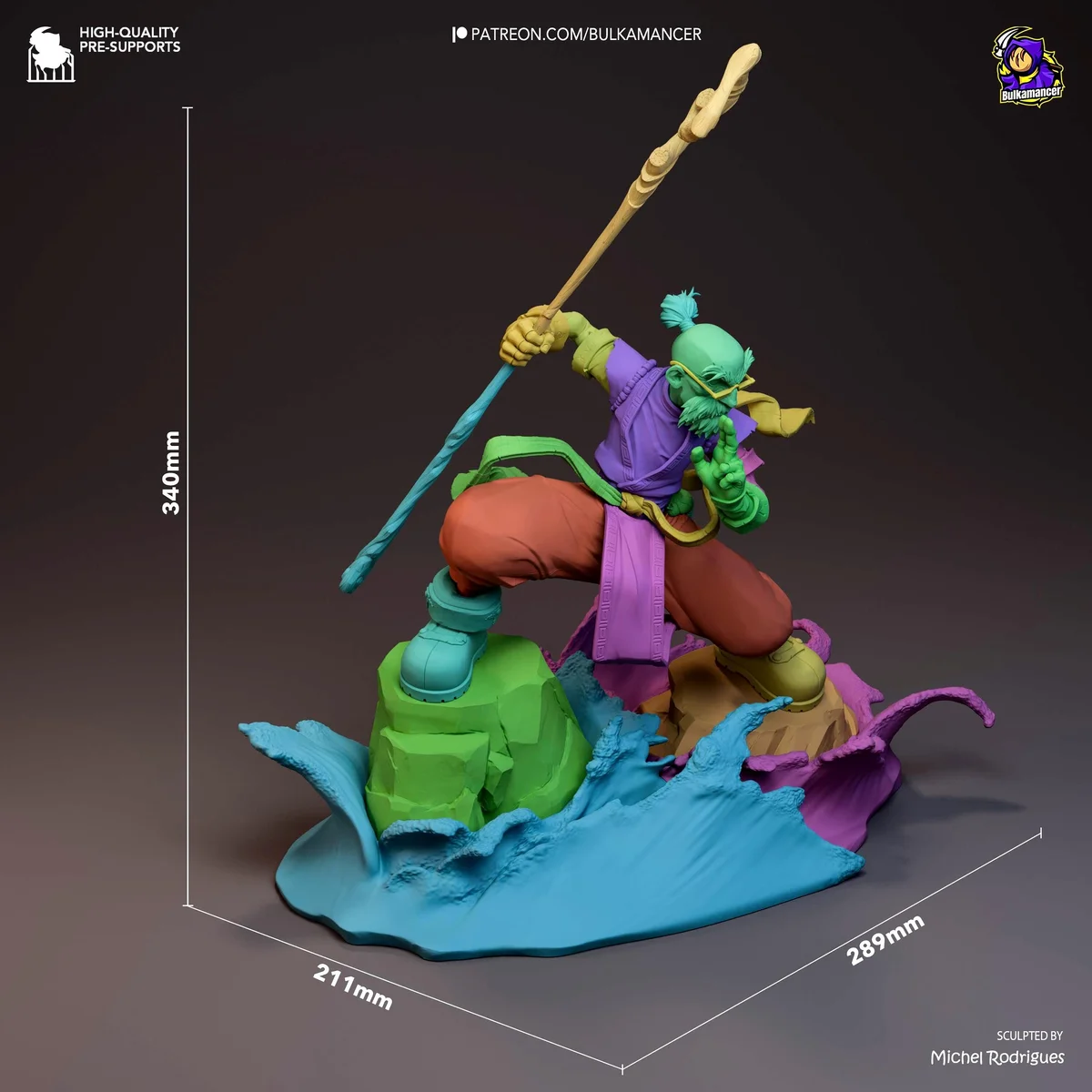 Knolan Wizard JRPG - Battle Chasers Nightwar Unpainted Resin Figurine Kit - 1/8 Scale 340mm 13.4in - 3D Printed Statue Fan Art — 2/10