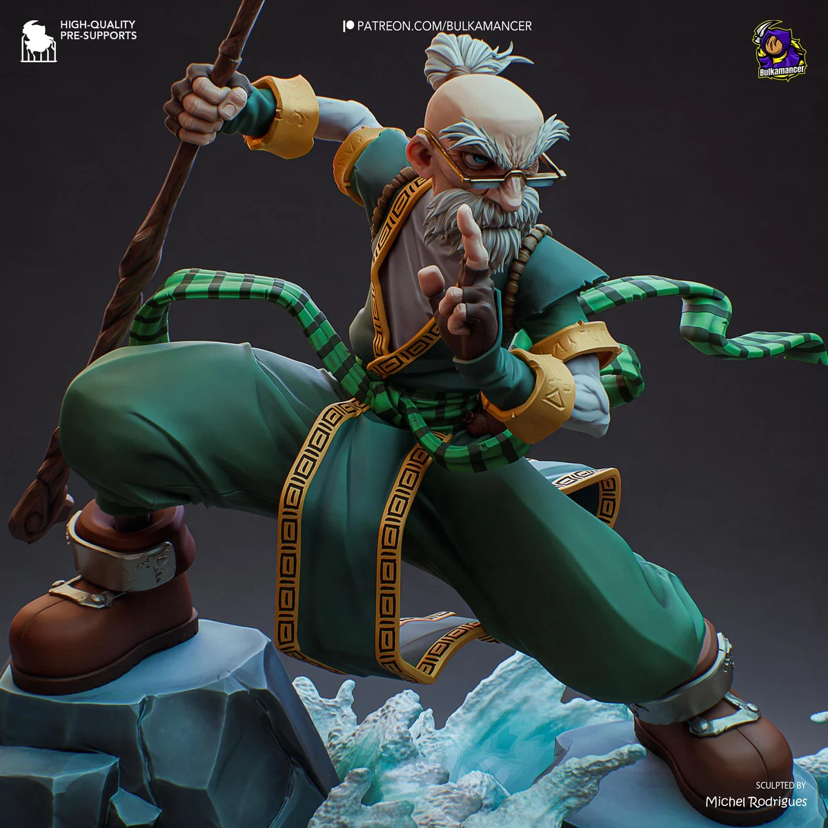 Knolan Wizard JRPG - Battle Chasers Nightwar Unpainted Resin Figurine Kit - 1/8 Scale 340mm 13.4in - 3D Printed Statue Fan Art — 5/10