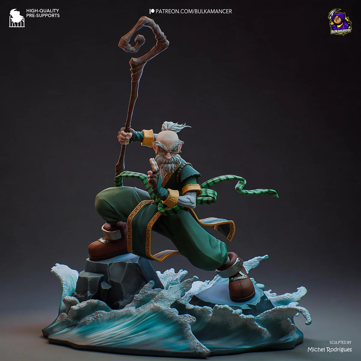 Knolan Wizard JRPG - Battle Chasers Nightwar Unpainted Resin Figurine Kit - 1/8 Scale 340mm 13.4in - 3D Printed Statue Fan Art — 6/10