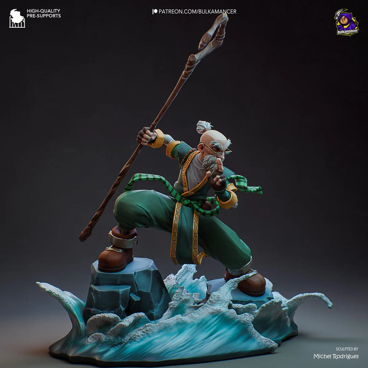 Knolan Wizard JRPG - Battle Chasers Nightwar Unpainted Resin Figurine Kit - 1/8 Scale 340mm 13.4in - 3D Printed Statue Fan Art — 7/10