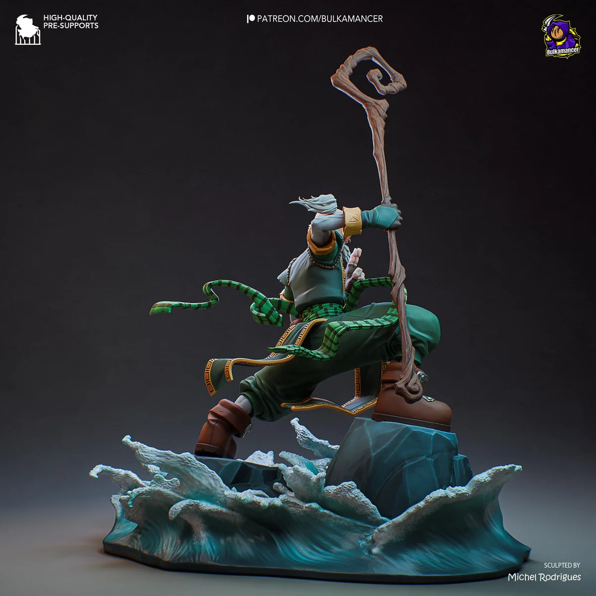 Knolan Wizard JRPG - Battle Chasers Nightwar Unpainted Resin Figurine Kit - 1/8 Scale 340mm 13.4in - 3D Printed Statue Fan Art — 8/10