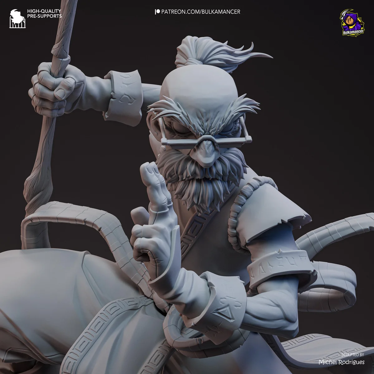 Knolan Wizard JRPG - Battle Chasers Nightwar Unpainted Resin Figurine Kit - 1/8 Scale 340mm 13.4in - 3D Printed Statue Fan Art — 9/10
