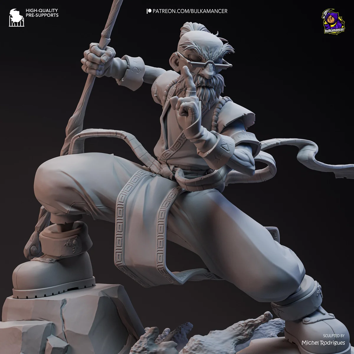 Knolan Wizard JRPG - Battle Chasers Nightwar Unpainted Resin Figurine Kit - 1/8 Scale 340mm 13.4in - 3D Printed Statue Fan Art — 10/10