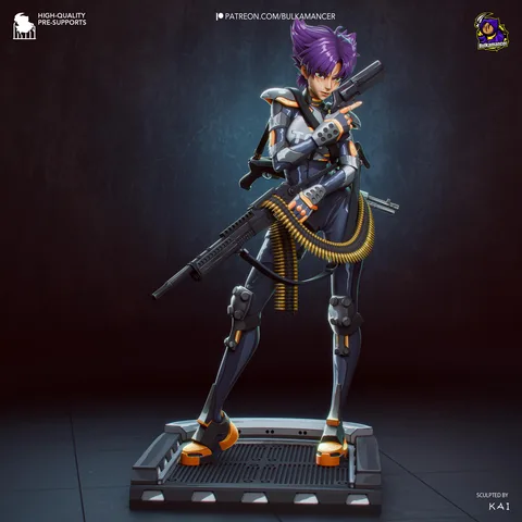 Konoko Anti-Terrorist Operative - Oni Bungie 2001 Unpainted Resin Figurine Kit - 1/8 Scale 224mm 8.8in - 3D Printed Statue Fan Art