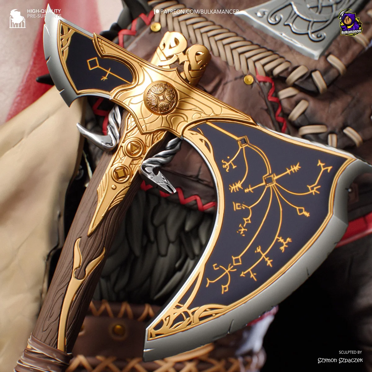 Kratos Ghost of Sparta - God of War Ragnarok Unpainted Resin Figurine Kit - 1/8 Scale 313mm 12.3in - 3D Printed Statue Fan Art — 10/10
