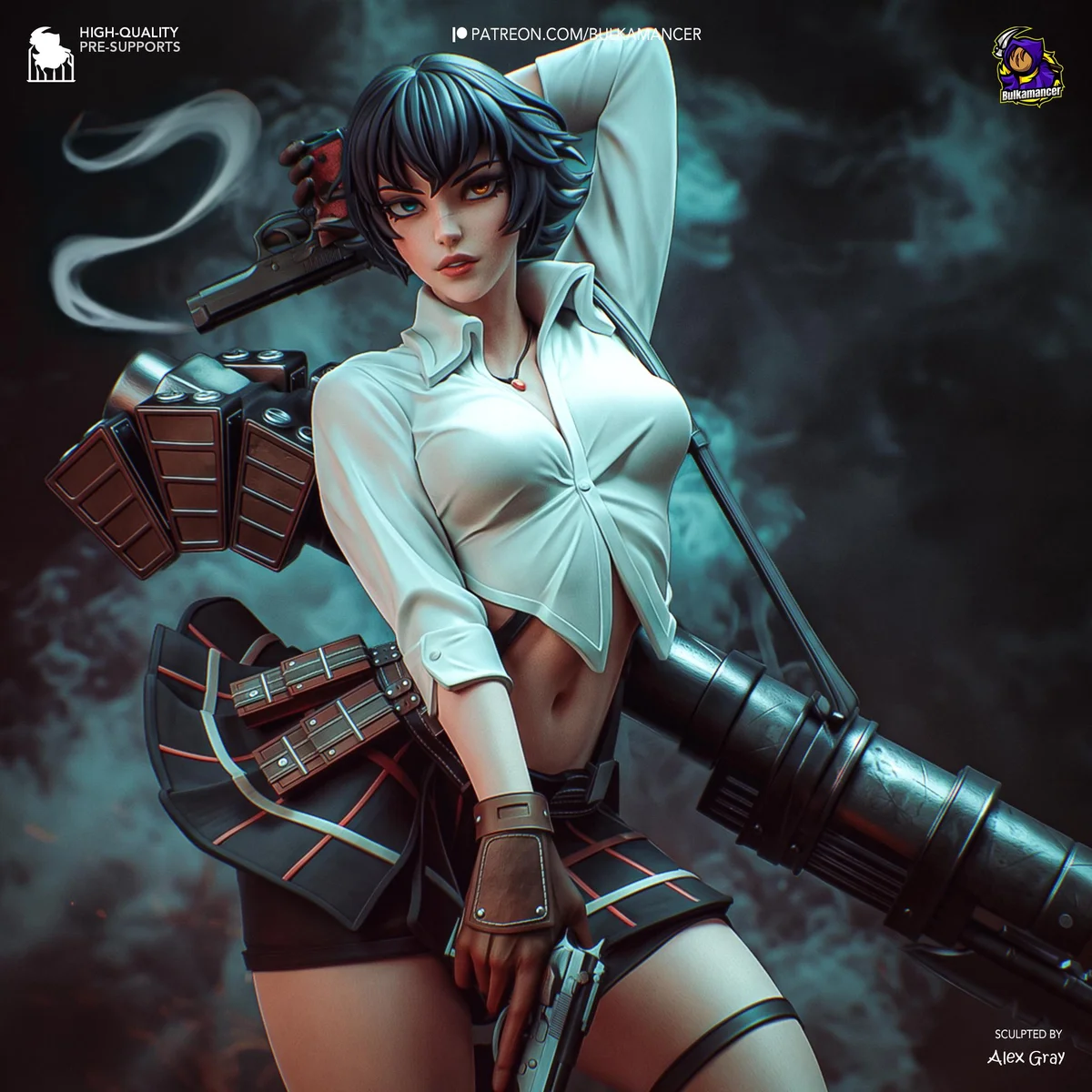 Lady Mary Kalina Ann Devil Hunter - Devil May Cry 3 Unpainted Resin Figurine Kit - 1/8 Scale 230mm 9.1in - 3D Printed Statue Fan Art — 4/10