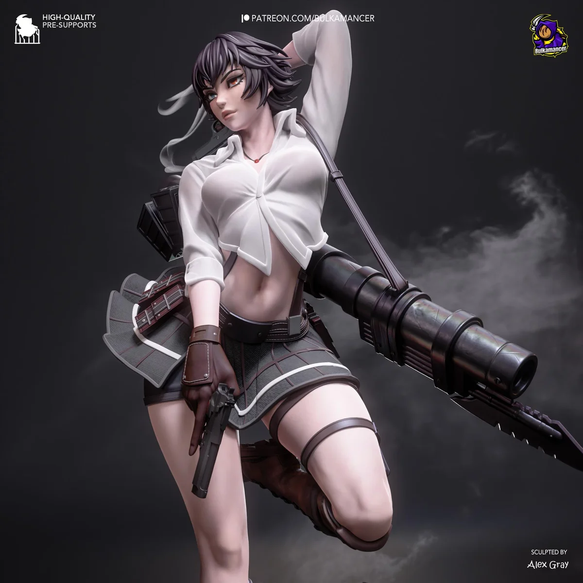 Lady Mary Kalina Ann Devil Hunter - Devil May Cry 3 Unpainted Resin Figurine Kit - 1/8 Scale 230mm 9.1in - 3D Printed Statue Fan Art — 5/10