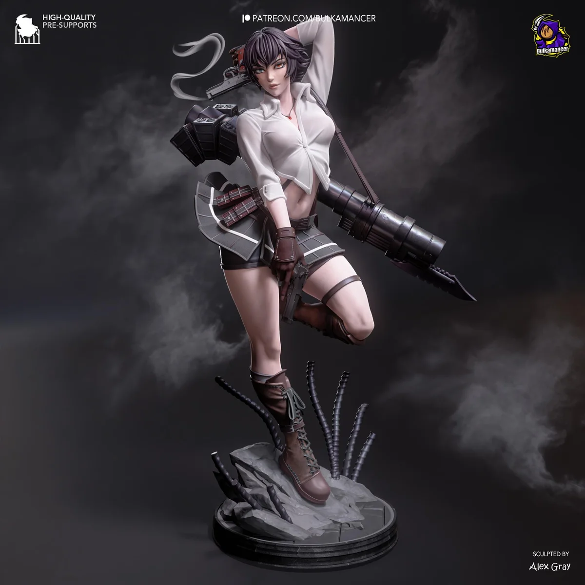 Lady Mary Kalina Ann Devil Hunter - Devil May Cry 3 Unpainted Resin Figurine Kit - 1/8 Scale 230mm 9.1in - 3D Printed Statue Fan Art — 1/10