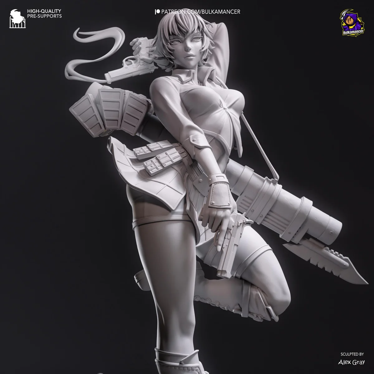 Lady Mary Kalina Ann Devil Hunter - Devil May Cry 3 Unpainted Resin Figurine Kit - 1/8 Scale 230mm 9.1in - 3D Printed Statue Fan Art — 9/10