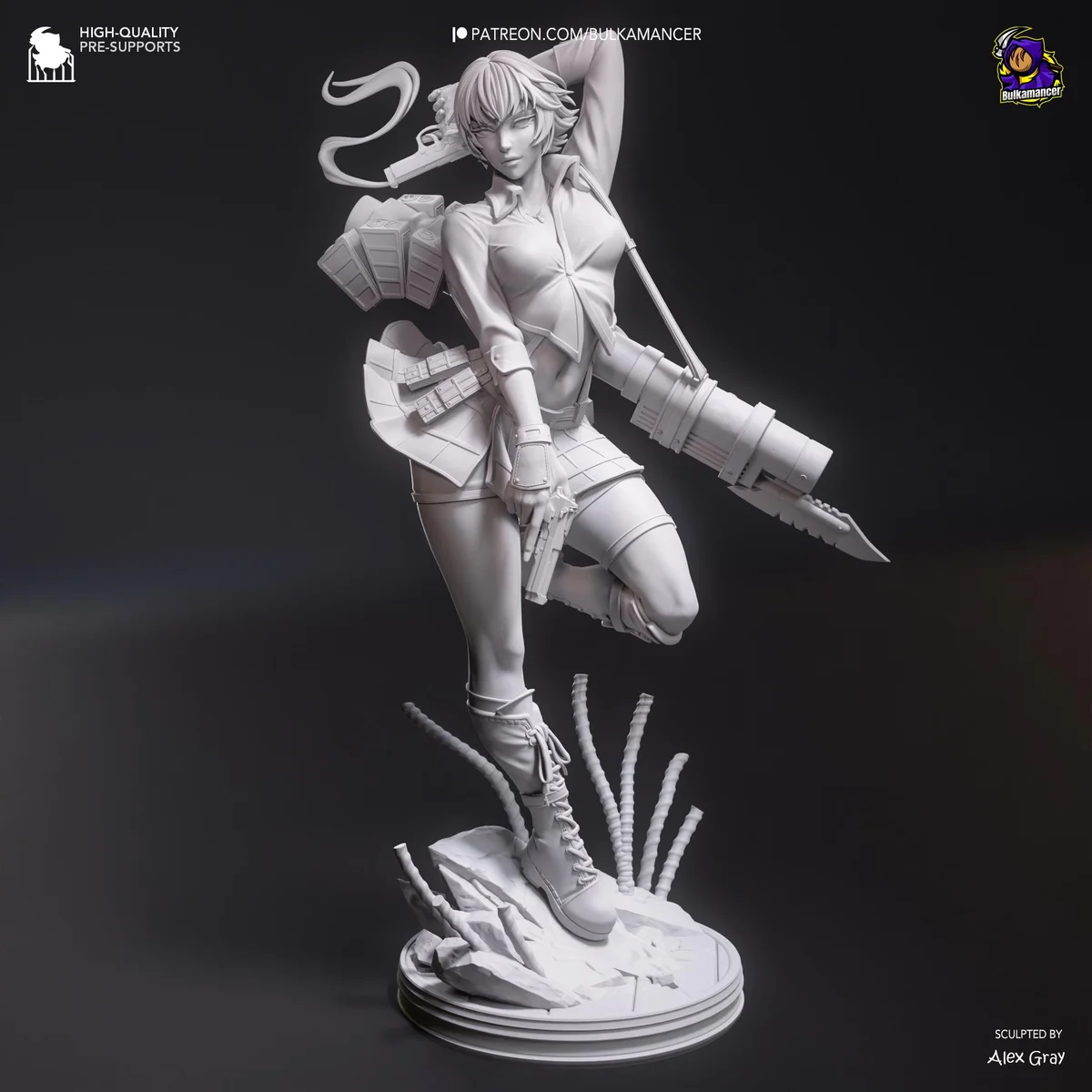 Lady Mary Kalina Ann Devil Hunter - Devil May Cry 3 Unpainted Resin Figurine Kit - 1/8 Scale 230mm 9.1in - 3D Printed Statue Fan Art — 10/10