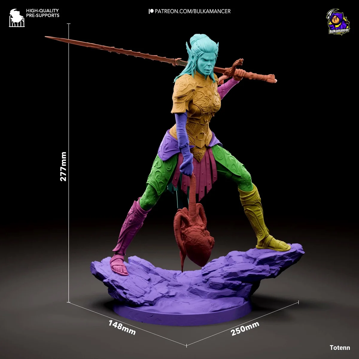 Lae'zel Githyanki Warrior - Baldur's Gate 3 BG3 Unpainted Resin Figurine Kit - 1/8 Scale 277mm 10.9in - 3D Printed Statue Fan Art — 2/10