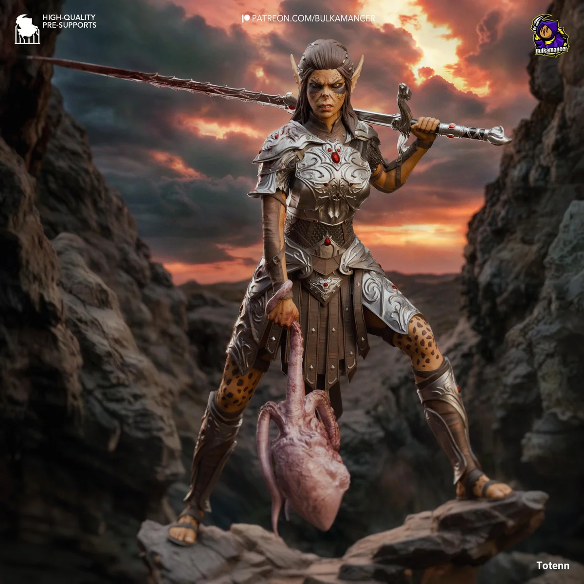 Lae'zel Githyanki Warrior - Baldur's Gate 3 BG3 Unpainted Resin Figurine Kit - 1/8 Scale 277mm 10.9in - 3D Printed Statue Fan Art — 1/10