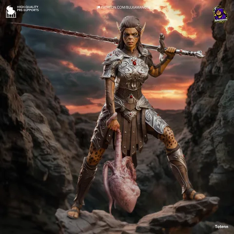Lae'zel Githyanki Warrior - Baldur's Gate 3 BG3 Unpainted Resin Figurine Kit - 1/8 Scale 277mm 10.9in - 3D Printed Statue Fan Art