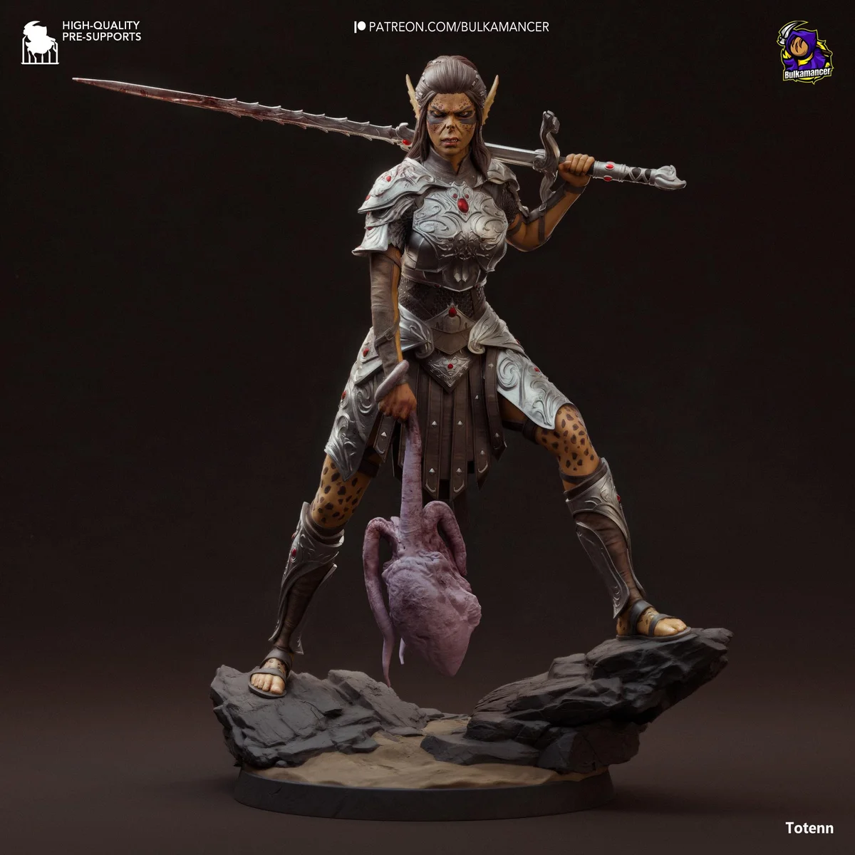 Lae'zel Githyanki Warrior - Baldur's Gate 3 BG3 Unpainted Resin Figurine Kit - 1/8 Scale 277mm 10.9in - 3D Printed Statue Fan Art — 5/10
